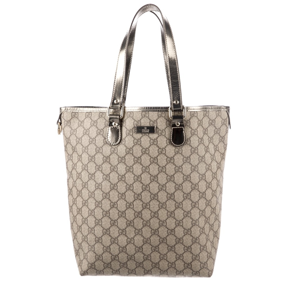 Gucci GG Supreme tote bag purse authentic brown bronze great used condition
